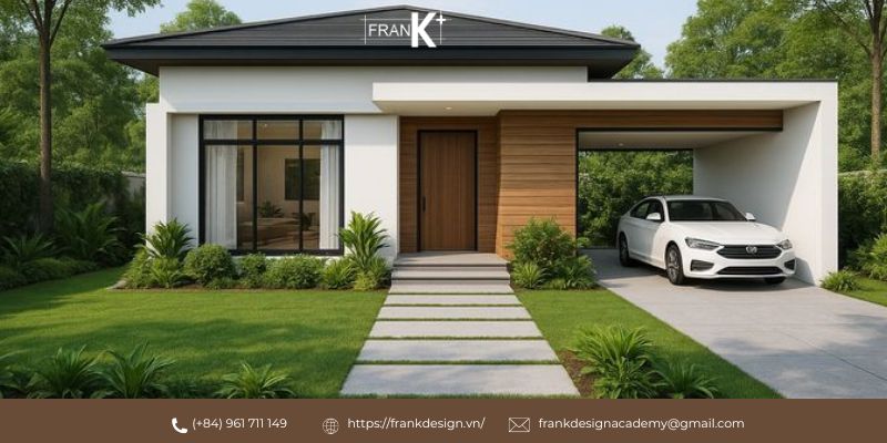 Nhiều mẫu nhà cấp 4 đẹp còn ưu tiên không gian mở, tận dụng ánh sáng tự nhiên và kết nối với sân vườn để mang lại cảm giác thoải mái hơn trong quá trình sinh hoạt